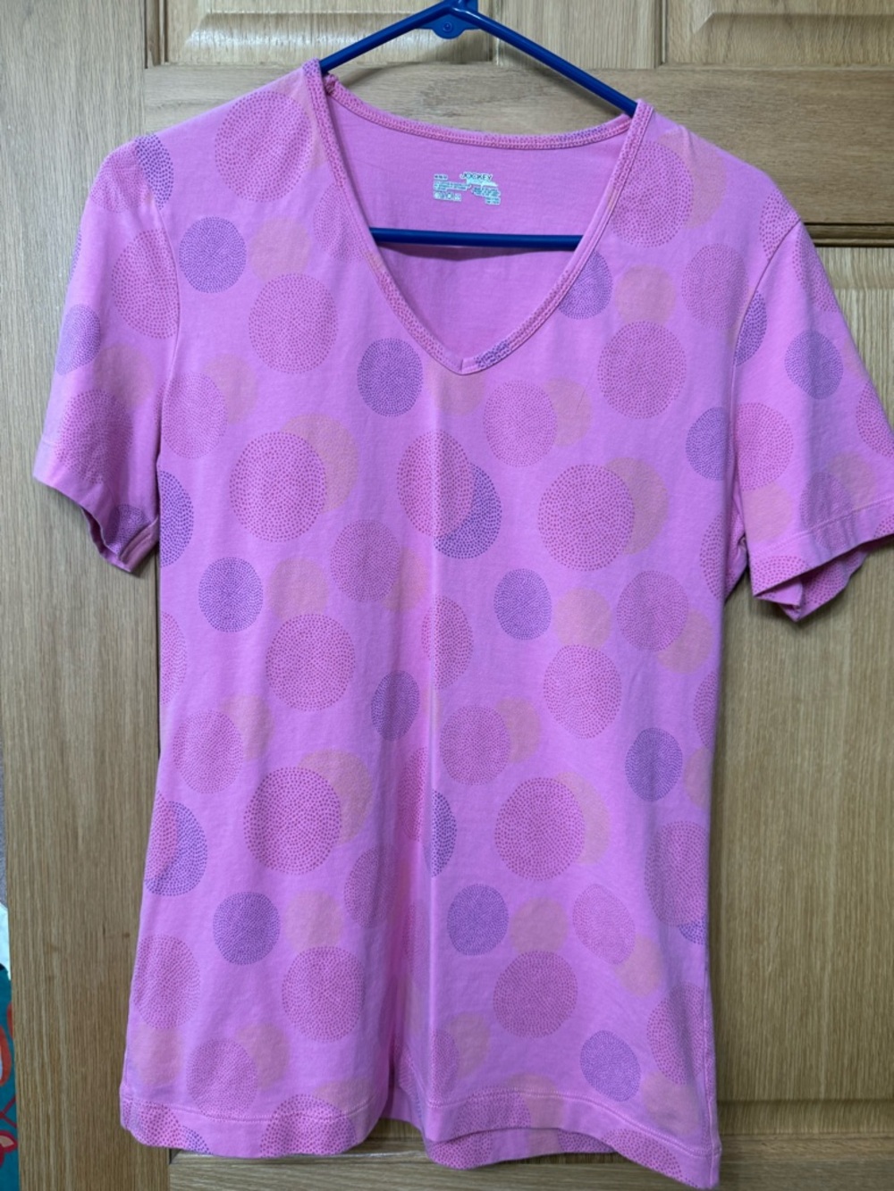 Jockey Pink Polka Dot V-Neck Tee
